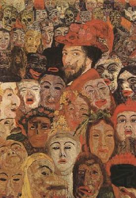 Portrait of the Artist Sur-Rounded by Masks (mk09), James Ensor